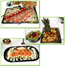 Kalte Platten mit Roastbeef, Geflügel und Fisch, Salat